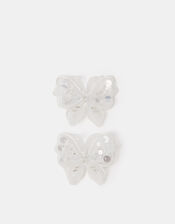 2-Pack Girls Beaded Butterfly Hair Clips, , large