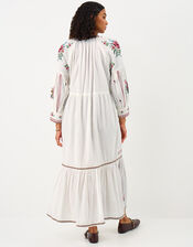 Floral Embroidered Maxi Dress, Ivory (IVORY), large