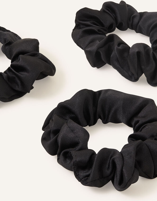 Satin Medium Scrunchies Set of Three, , large
