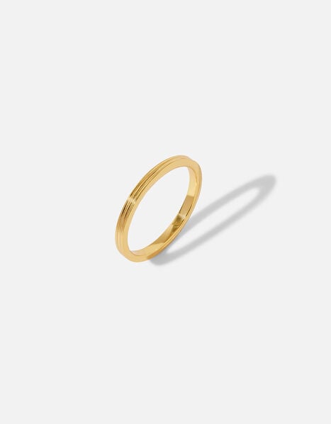 Gold Vermeil Triple Groove Ring Gold, Gold (GOLD), large