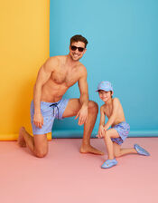 Mens Funshine Print Swimming Shorts, Blue (LIGHT BLUE), large