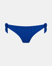 Floral Broderie Tie Bikini Bottoms, Blue (BLUE), large