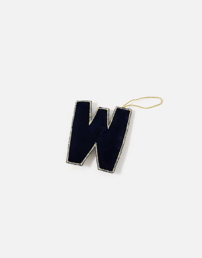 Embellished Initial Hanging Decoration, Blue (NAVY), large