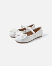 Girls Sparkle Ballerina Flats, Ivory (IVORY), large