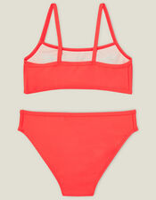 Girls Archive Embroidered Bikini, Orange (CORAL), large