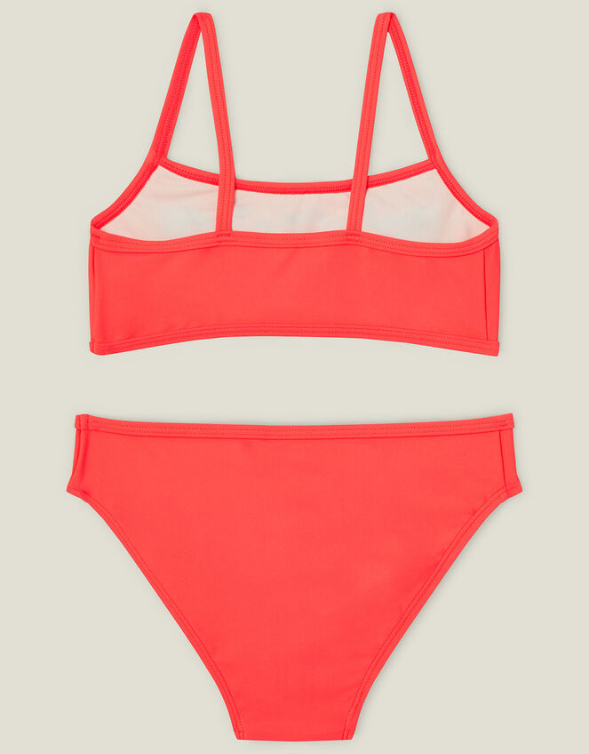Girls Archive Embroidered Bikini, Orange (CORAL), large