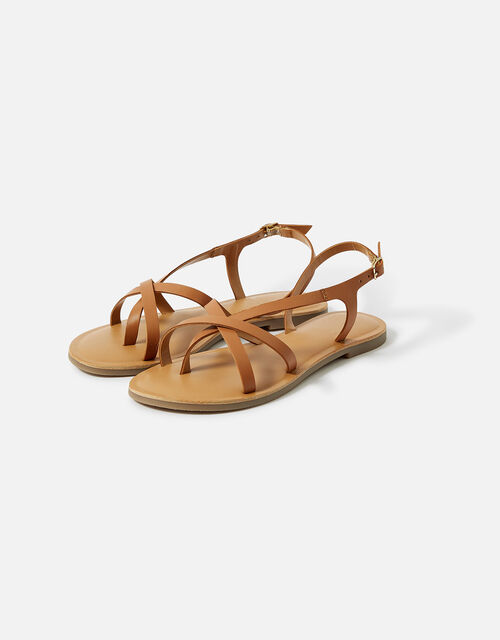 Multi Strap Sandals, Tan (TAN), large