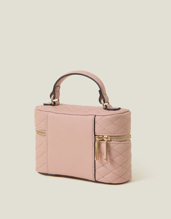 Quilted Top Handle Cross-Body Bag, Nude (NUDE), large
