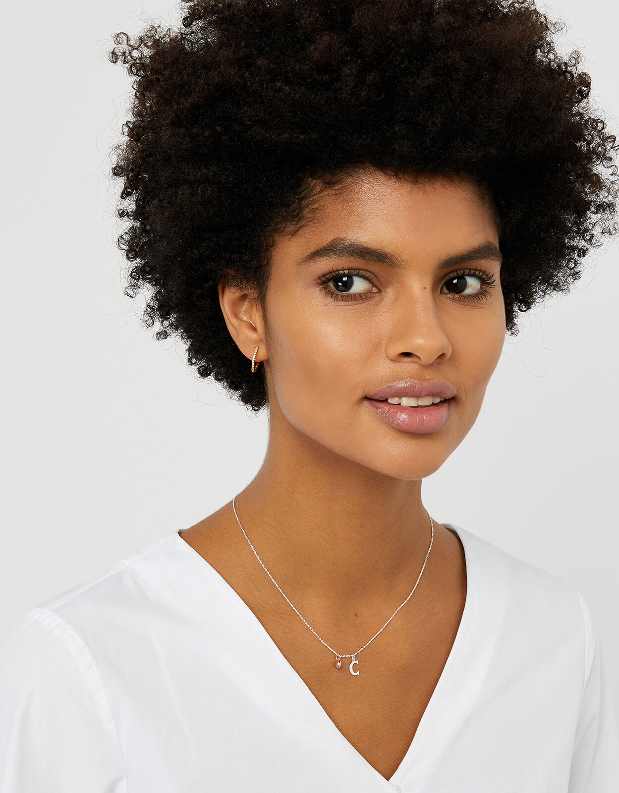 Sterling Silver Initial Necklace with 