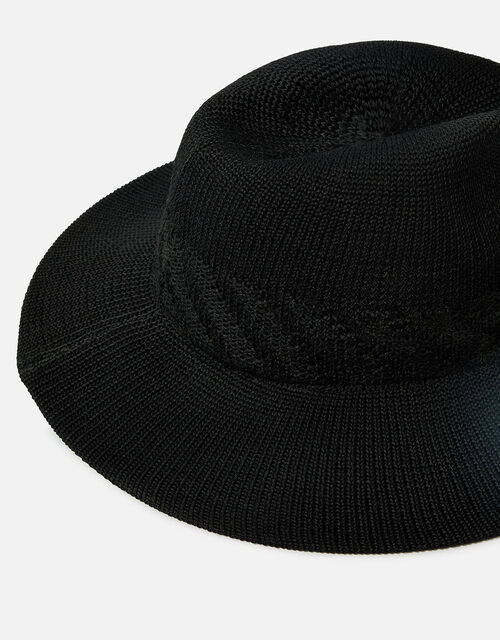Packable Fedora Hat, Black (BLACK), large