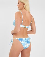 Palm Print Bikini Top, White (WHITE), large