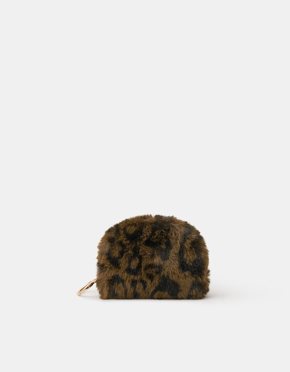 Fluffy Leopard Coin Purse Charm, , large