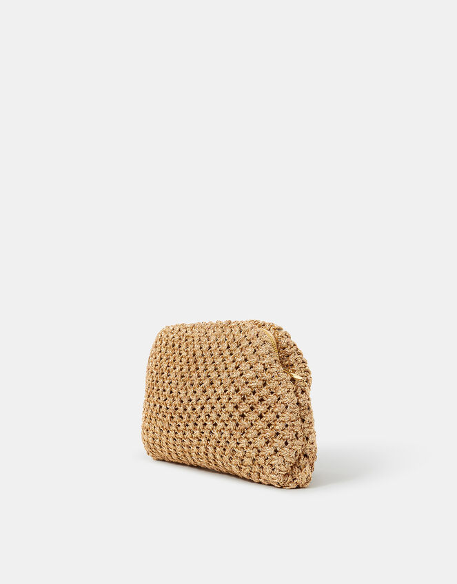 Metallic Woven Clutch Bag, , large