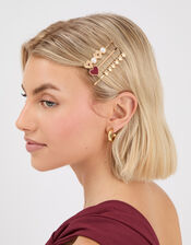 3-Pack Heart Hair Slides, , large