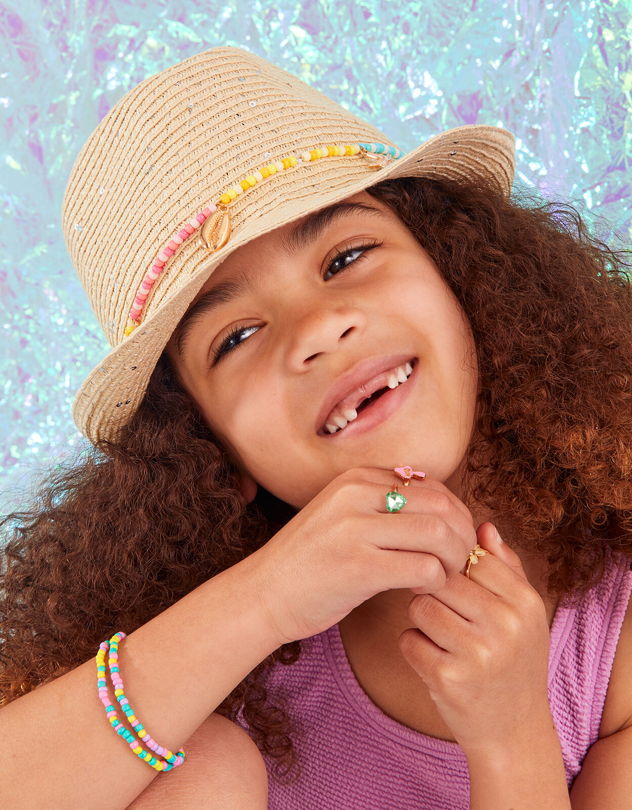Little girls straw top hats