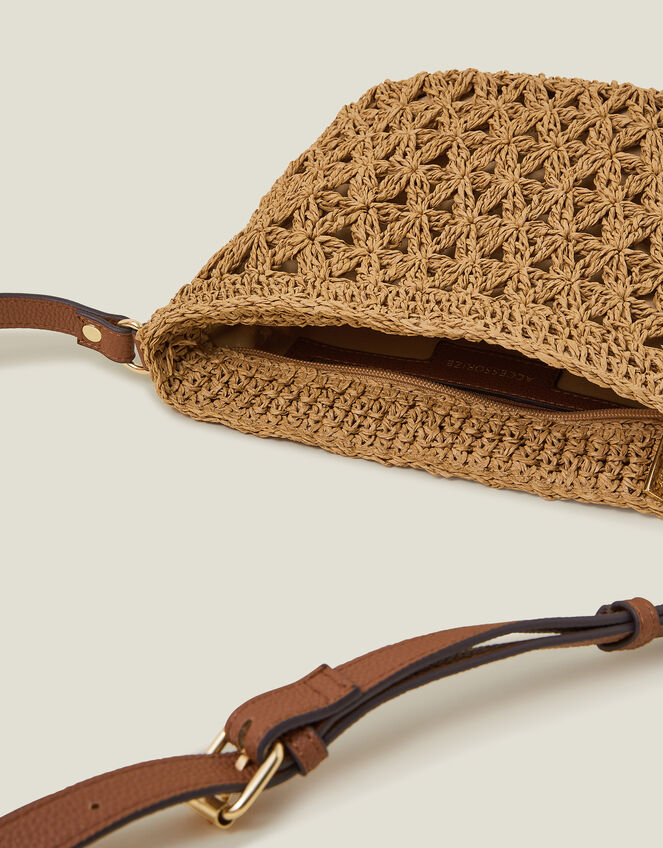 Raffia Crossbody Bag, , large