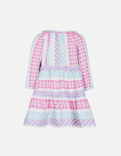 Girls Geometric Tiered Kaftan, Multi (PASTEL-MULTI), large