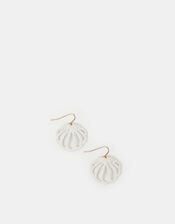 Raffia Wrapped Shell Drop Earrings, , large