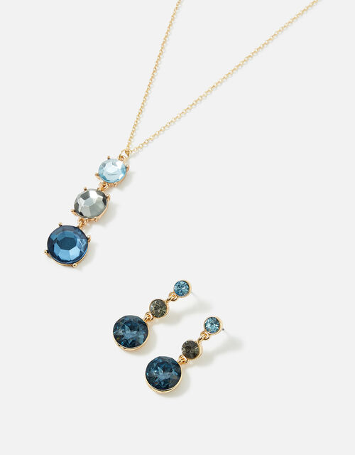 Blue Harvest Drop Earrings and Pendant Necklace, , large