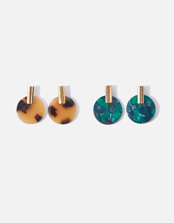Resin Disc Studs Set of Two, , large