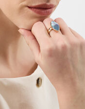 Statement Resin Gemstone Ring, Blue (BLUE), large