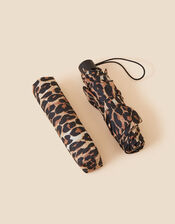 Leopard Print Umbrella in Recycled Polyester, , large