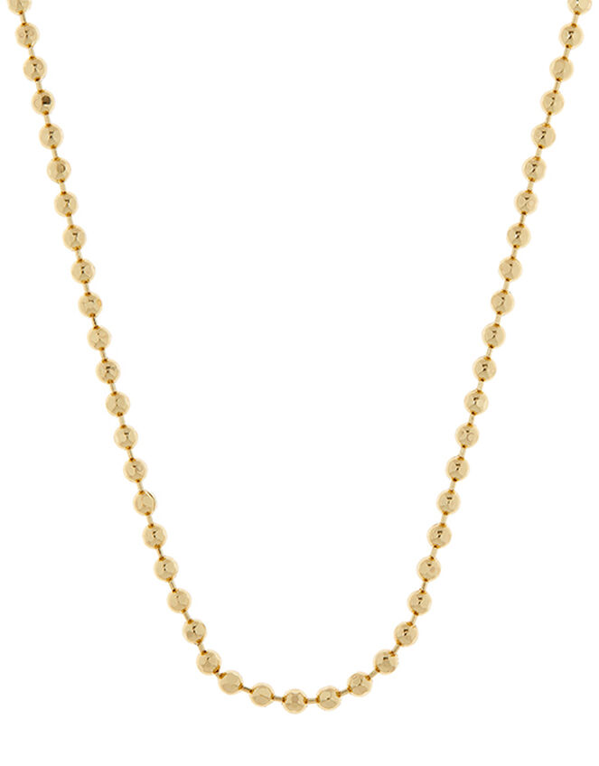Gold-Plated Ball Chain Necklace, , large