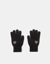 Beaded Heart Touchscreen Gloves, , large