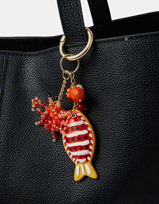 Fish Beaded Bag Charm, , large