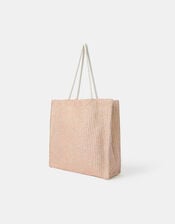 Metallic Woven Starfish Shopper Bag, , large