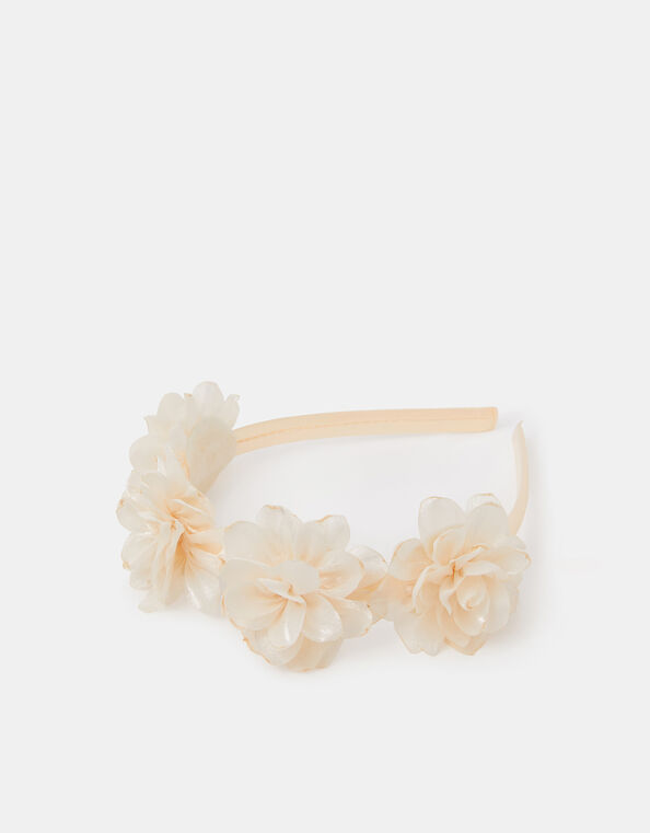 Girls Flower Crown Headband, , large