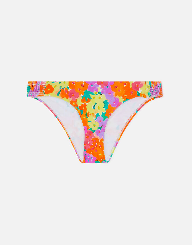 Pop Floral Print Ruffle Bikini Bottoms, Multi (BRIGHTS-MULTI), large