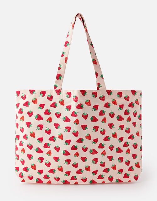 Strawberry Print Canvas Shopper Bag Tote & Shopper bags Accessorize UK
