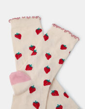 Strawberry Print Socks, , large