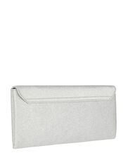 Glitter Clutch Bag, Silver (SILVER), large