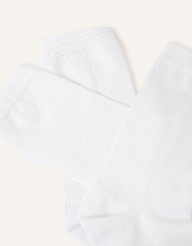 Supersoft Cotton Ankle Socks Set of Three, White (WHITE), large