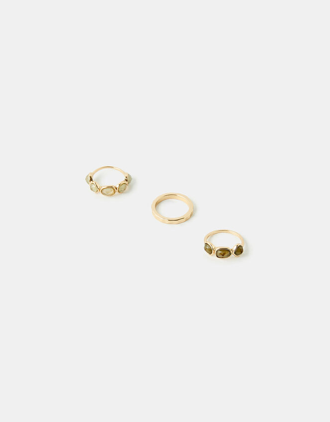 Stone Ring Set, Green (GREEN), large