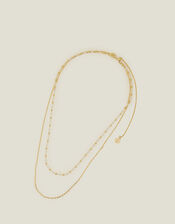 14ct Gold-Plated Stationed Layered Necklace, , large