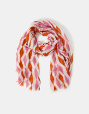 Twist Print Scarf, , large