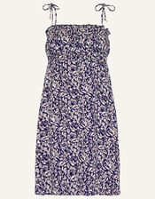 Ditsy Mini Dress in LENZING&trade; ECOVERO&trade;, Blue (NAVY), large