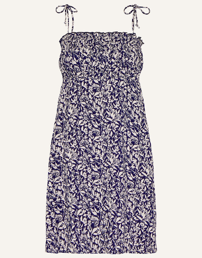 Ditsy Mini Dress in LENZING&trade; ECOVERO&trade;, Blue (NAVY), large