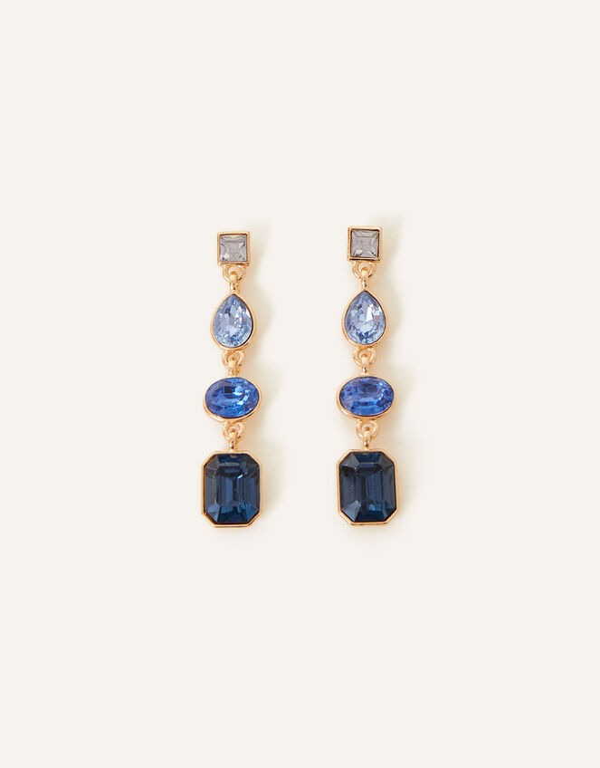 Eclectic Gem Long Drop Earrings, Blue (BLUE), large