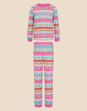 Girls Christmas Fair Isle Pyjama Set, Multi (BRIGHTS-MULTI), large