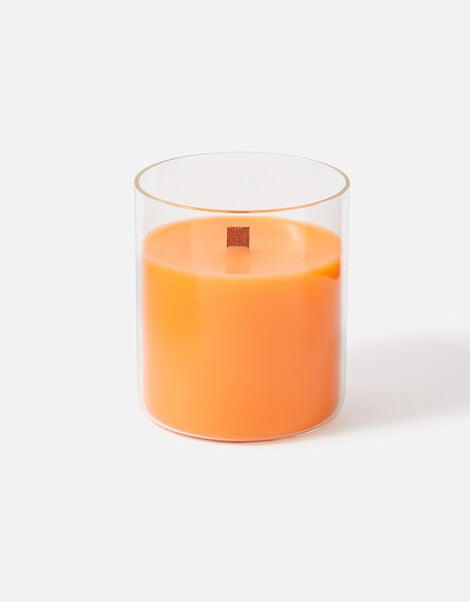 Wooden Wick Candle Jar Orange, Orange (ORANGE), large