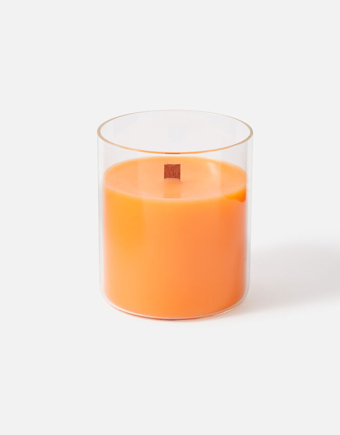 Wooden Wick Candle Jar, Orange (ORANGE), large