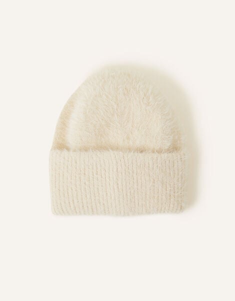 Fluffy Beanie , Natural (NATURAL), large