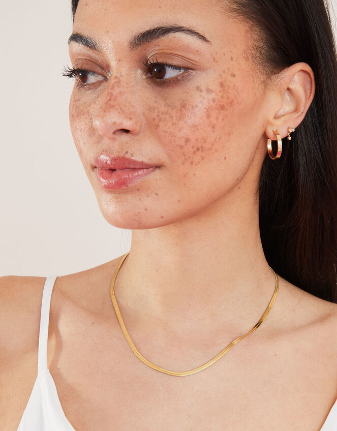 14ct Gold-Plated Snake Chain Necklace , , large