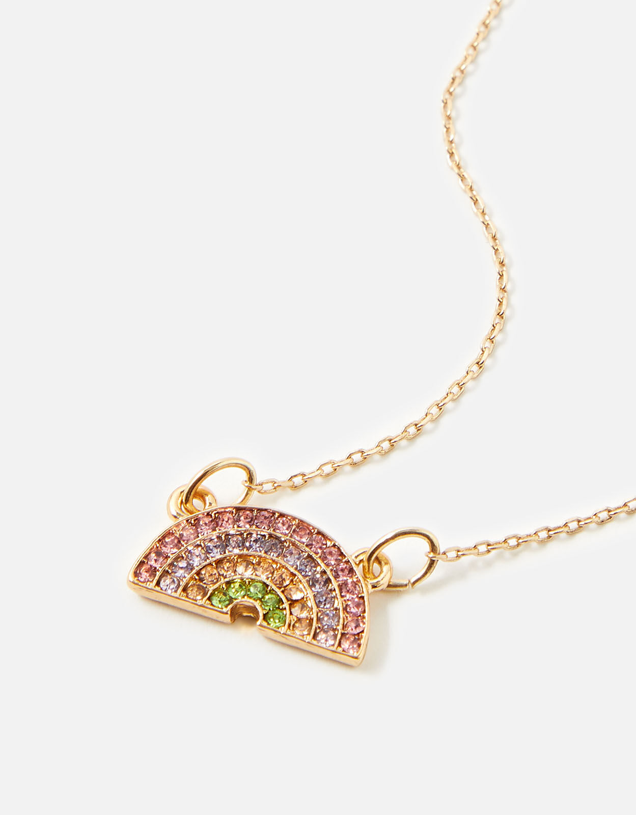 Gold rainbow necklace clearance
