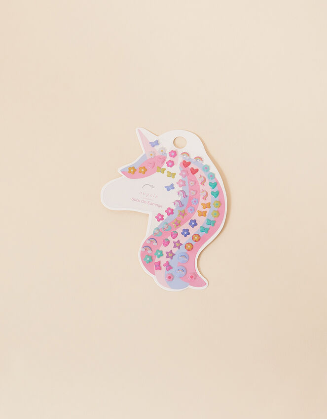 Girls Unicorn Stick-On Earrings Set, , large