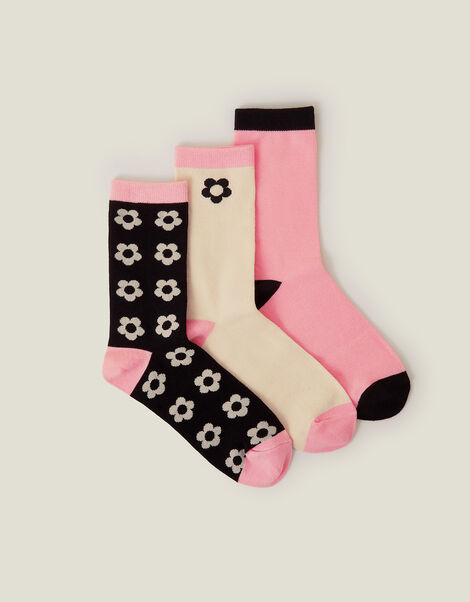 3-Pack Mixed Flower Socks, , large
